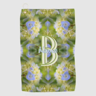 Custom Monogram Your Initial Name Hydrangea Flower Golf Towel