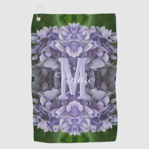 Custom Monogram Your Initial Name Hydrangea Flower Golf Towel