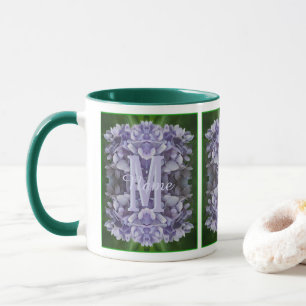 Custom Monogram Your Initial Name Hydrangea Flower Mug