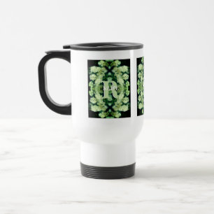 Custom Monogram Your Initial Name Wild Roses Travel Mug