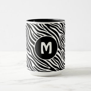 Custom Monogram Zebra Pattern Mug