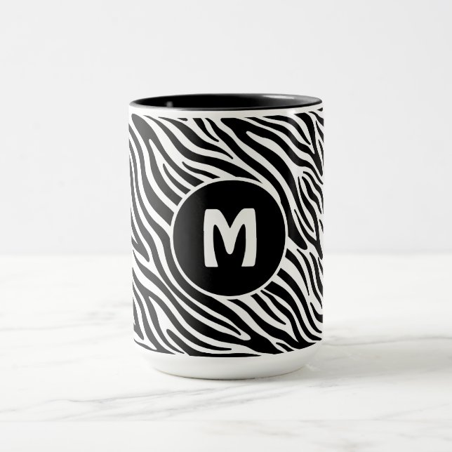 Custom Monogram Zebra Pattern Mug (Center)