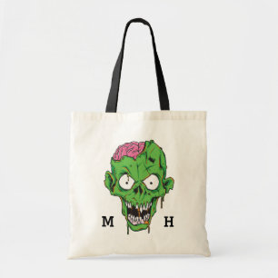 Custom monogram Zombie tote bags
