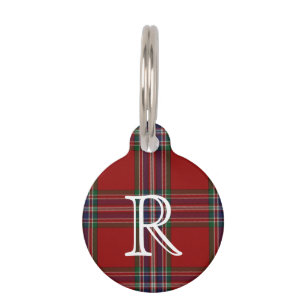 Custom Monogramed MacFarlane Plaid Dog Tag