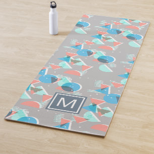 Custom Monogrammed Abstract Geometric Hip Pattern Yoga Mat