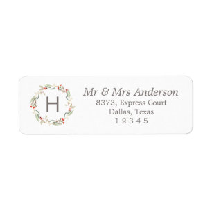 Custom Monogrammed Australian Floral Wreath Return