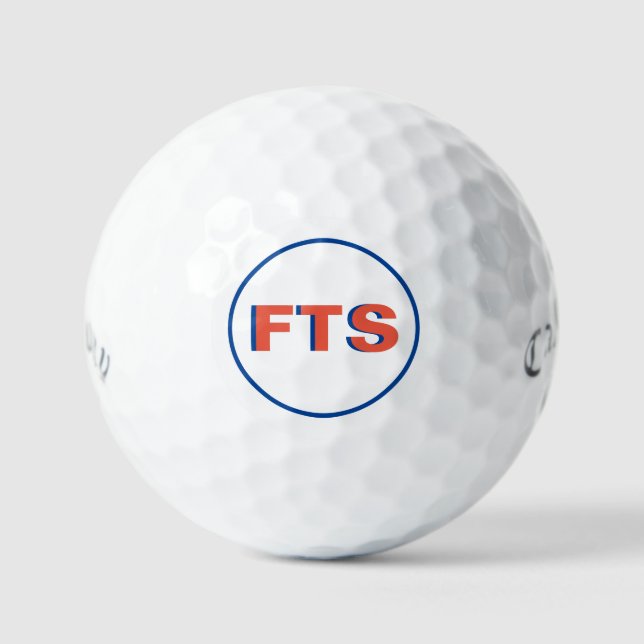 Custom Monogrammed Block Letters Golf Balls (Front)