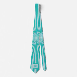 Custom Monogrammed Blue Pattern Fun Tie