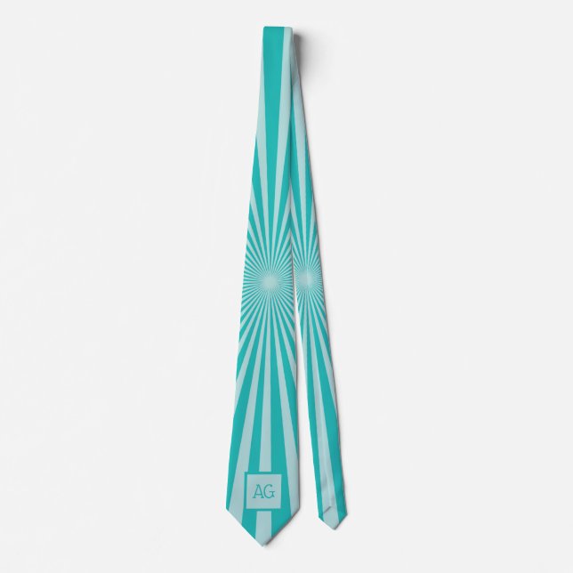Custom Monogrammed Blue Pattern Fun Tie (Front)