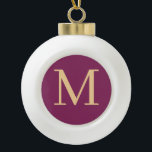 Custom monogrammed ceramic ball christmas ornament<br><div class="desc">Monogrammed Ceramic Ball Christmas Ornament with elegant colours
Personalize it now; click the customize button to add your initial</div>