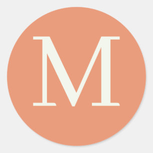 Custom monogrammed classic round sticker