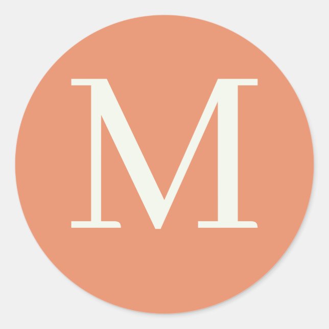 Custom monogrammed classic round sticker (Front)