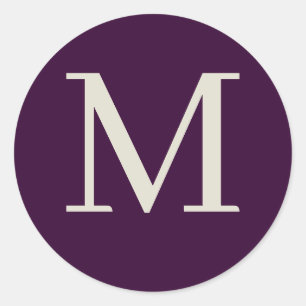 Custom monogrammed classic round sticker