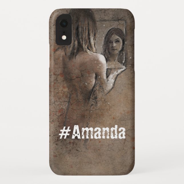 Custom Monogrammed cute photo woman art chic Case-Mate iPhone Case (Back)