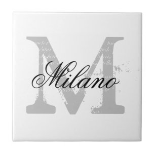 Custom monogrammed elegant ceramic tile