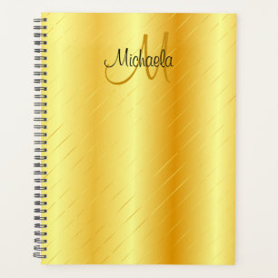 Custom Monogrammed Elegant Faux Gold Template Planner