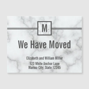 Custom Monogrammed Faux Marble Moving Announcement