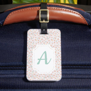Custom Monogrammed Floral Luggage Tag