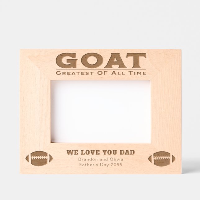 Custom Monogrammed Greatest Football Dad Etched Frames (Front)
