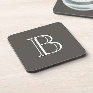 Custom Monogrammed Initial Brown Bronze Classic Coaster