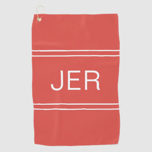 Custom Monogrammed Initials Golfers Best Red Golf Towel
