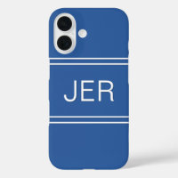 Custom Monogrammed Initials Modern Blue Template