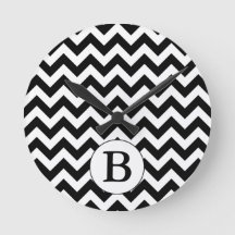 Custom Monogrammed Large Black Chevron Design
