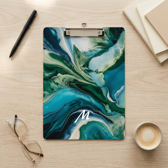 Custom Monogrammed Marble Resin Clipboard (Creator Uploaded)