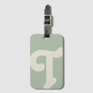 Custom Monogrammed Monogram Initial Sage Green Luggage Tag