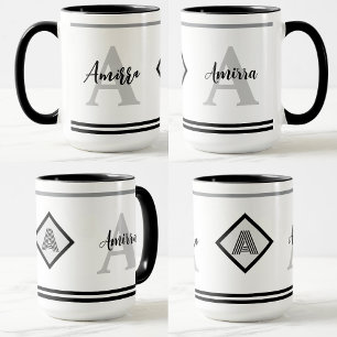 Custom Monogrammed Mug with Name & Initial Gift