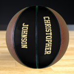 Custom Monogrammed Player Team Club School Name<br><div class="desc">Create your own custom, personalized, faux gold elegant stylish typography / script / text / name, regulation size, hand stitched basketball. Simply enter the player / team / club / school / college / event / tournament name, to customize. While you add / design, you'll be able to see a...</div>