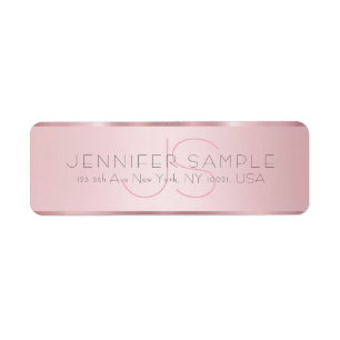Custom Monogrammed Rose Gold Return Address