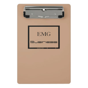 Custom Monogrammed stylish black and  pink Mini Clipboard