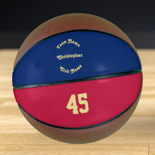 Custom Monogrammed Team Club Player Name Number Basketball