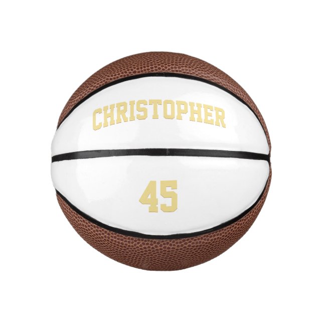 Custom Monogrammed Team Club Player Name Number Mini Basketball (Front)