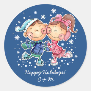 Custom Monograms Fun Christmas Gift Stickers