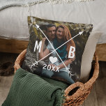 Custom Monograms Love Heart Arrows 2025 Throw Pillow<br><div class="desc">Cute romantic love heart and crossed arrows in a stylish modern typography font. With option to personalize or customize with photo of your choice. Unique keepsake,  birthday,  anniversary,  Valentine's Day gift,  or Christmas stocking stuffer. Easily customizable with a photograph of your choice.</div>