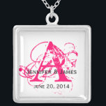 Custom Monograms Names Date Wedding Necklaces<br><div class="desc">Custom Monogram,  Names and Date Wedding Necklaces. Customize with you names,  wedding date,  monogram initial and colour choices. Make great gifts for the maid of honour,  bridesmaids,  flower girl,  mother of the bride bride,  mother of the groom.</div>