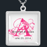 Custom Monograms Names Date Wedding Necklaces<br><div class="desc">Custom Monogram,  Names and Date Wedding Necklaces. Customize with you names,  wedding date,  monogram initial and colour choices. Make great gifts for the maid of honour,  bridesmaids,  flower girl,  mother of the bride bride,  mother of the groom.</div>