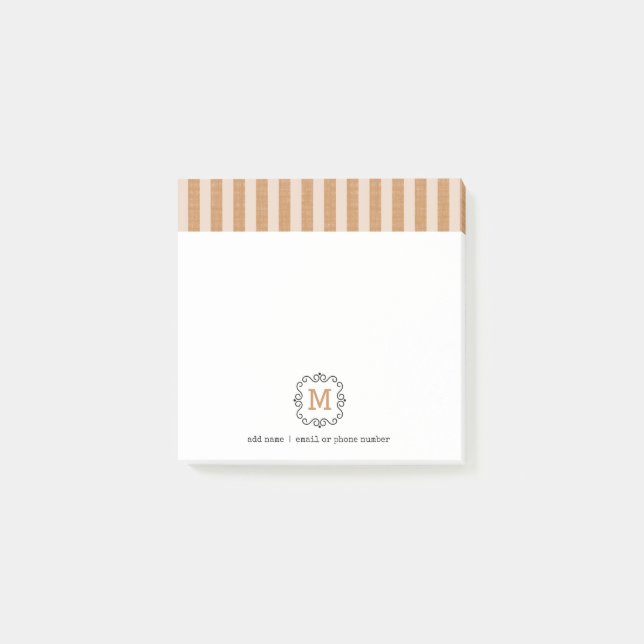 Custom Monograms Post-it® Notes in retro style. (Devant)