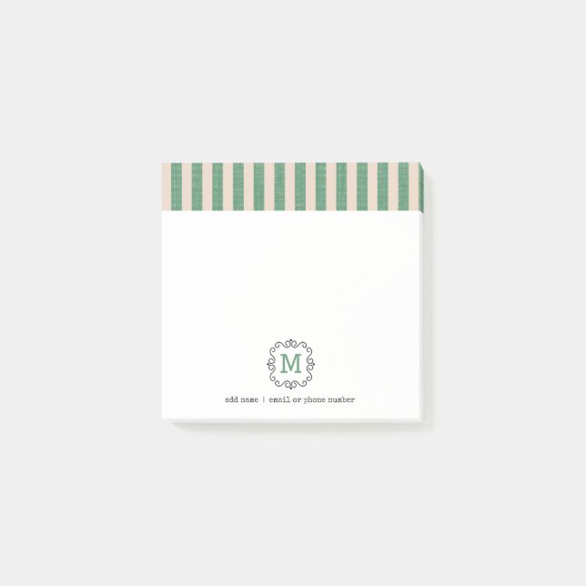 Custom Monograms Post-it® Notes in retro style. (Devant)