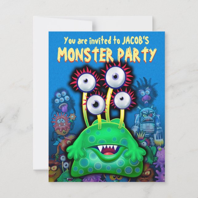 Custom Monster Halloween Party invite - Bogwump! (Front)