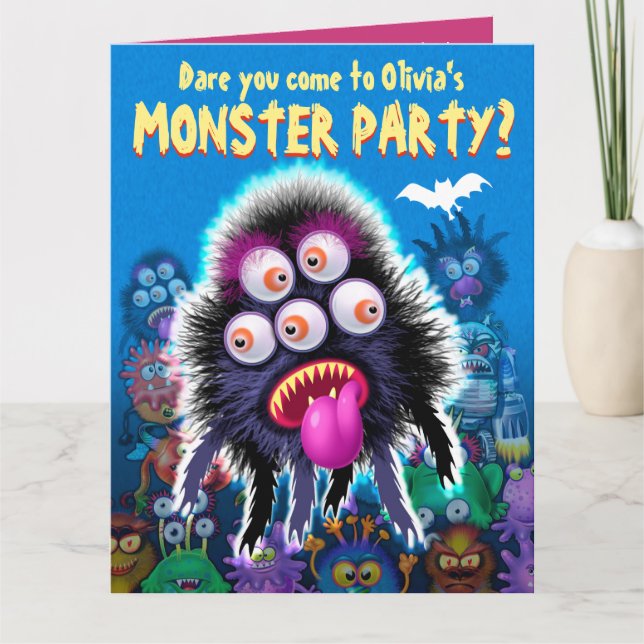 Custom Monster Halloween Party invite - GogSpider! (Front)