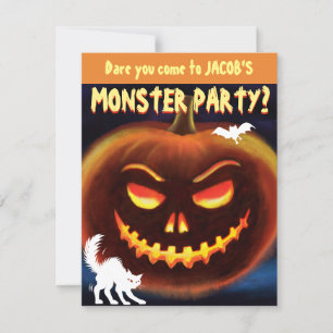 Custom Monster Halloween Party invite - Pumpkin!