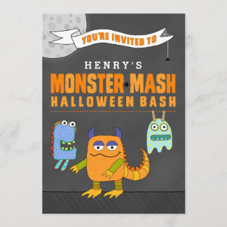 Custom Monster Mash Halloween Bash Invitations