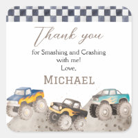 Custom Monster Truck Birthday Stickers