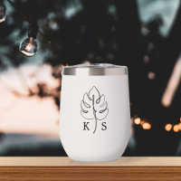 Custom Monstera Monogram Wedding Logo