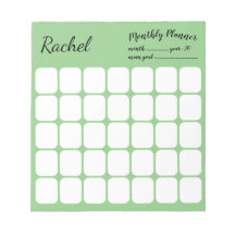 Custom Monthly Planner with name Notepad