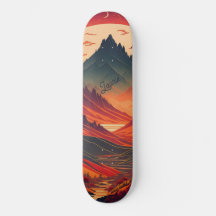 Custom moonlight mountain watercolor