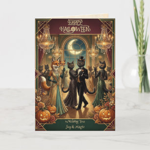 Custom Moonlit Party Vintage Halloween Card